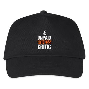 Unpaid Fitness Critic Funny Indoor Cycling Art - Kids’ Baseball Cap - black - Front