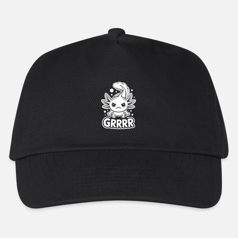 Grumpy Axolotl GRRRR - Kinder Basecap - Schwarz