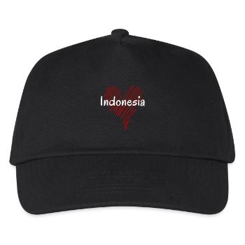 Ich liebe Indonesien, Herz Indonesien - Kinder Basecap - Schwarz - Vorne