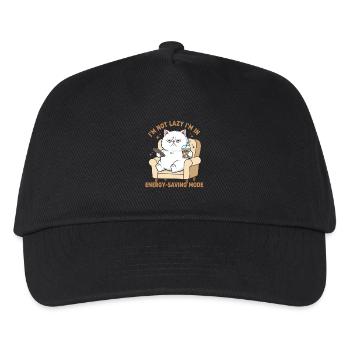 I'm Not Lazy—Power Saving Cat - Kids’ Baseball Cap - black - Front