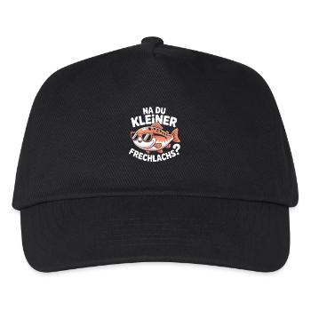 Na Du Kleiner Frechlachs Gamer Lachs Meme Zocker - Kinder Basecap - Schwarz - Vorne