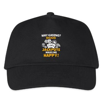 Casino Casinospiel - Kinder Basecap - Schwarz - Vorne
