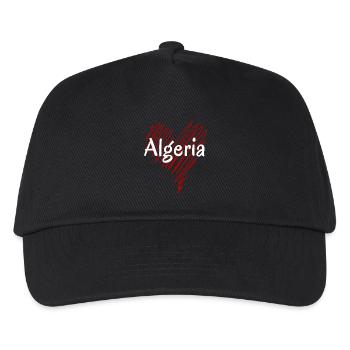 Ich liebe Algerien, Herz Algerien - Kinder Basecap - Schwarz - Vorne