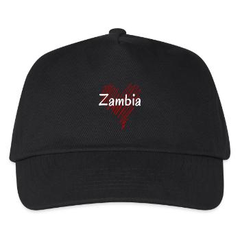 Ich liebe Sambia, Herz Sambia - Kinder Basecap - Schwarz - Vorne