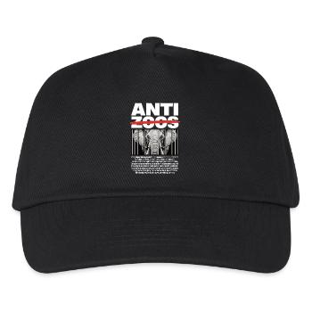 Anti Zoo Shirt Tierschutz Elefant Freiheit Shirt - Kinder Basecap - Schwarz - Vorne