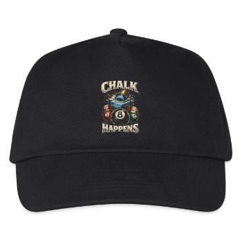 8-Ball Billard Chalk Happens - Kinder Basecap - Schwarz - Vorne