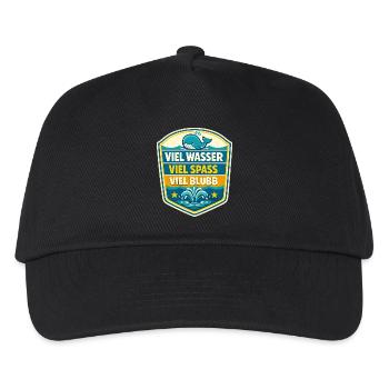Viel Wasser Viel Spass Schild - Kinder Basecap - Schwarz - Vorne