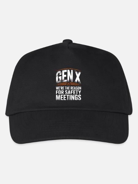 Gen X Sicherheitsmeetings Spruch - Kinder Basecap - Schwarz
