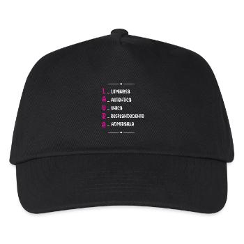 Laura: Personalisierter Name - Kinder Basecap - Schwarz - Vorne