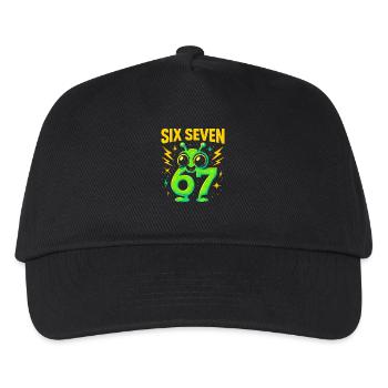 Six Seven 67 Italian Brainrot Alien Humor Funny - Kids’ Baseball Cap - black - Front