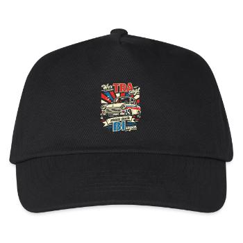 Vintage Trabi Wer TRA sagt muss auch BI sagen - Kinder Basecap - Schwarz - Vorne