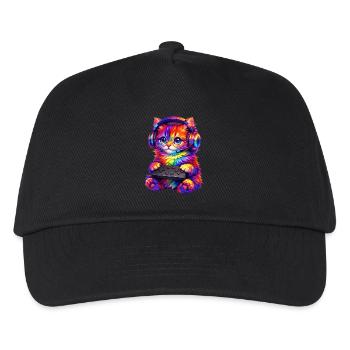 Joueur, Gaming, Joueur vidéo, Joueur, Chat - Casquette de baseball Enfant - noir - Devant