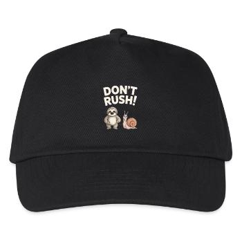 Sloth and Snail Don't rush - Kids’ Baseball Cap - black - Front