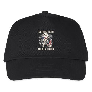 Freedom first, safety in third place, What - Kids’ Baseball Cap - black - Front