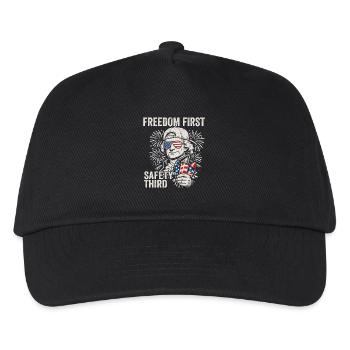 Freedom first, security in third place. Jef - Kids’ Baseball Cap - black - Front