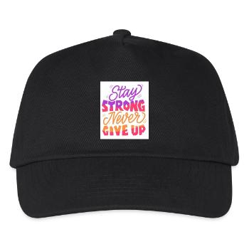 Stay Strong Never Give Up - Kids’ Baseball Cap - black - Front
