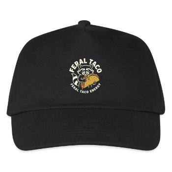 Feral Taco Energy Raccoon Motif - Kids’ Baseball Cap - black - Front