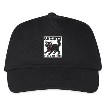 Angst ist mein Cardio Katze - Kinder Basecap - Schwarz - Vorne