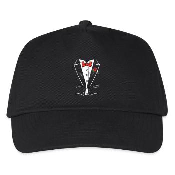 Tuxedo Rose Bowtie Illustration - Kids’ Baseball Cap - black - Front