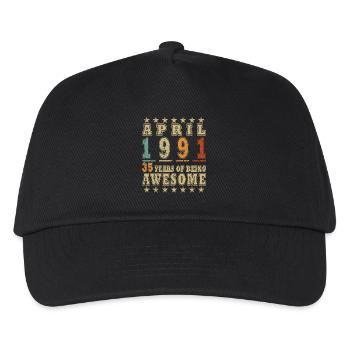 April 1991: 35 Jahre Awesome - Kinder Basecap - Schwarz - Vorne