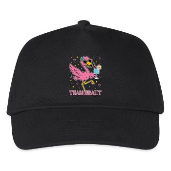 Braut Junggesellinnenabschied Flamingo Team Braut - Kinder Basecap - Schwarz - Vorne