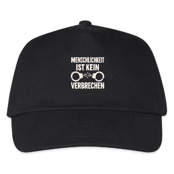 Menschlichkeit ist kein Verbrechen - Kinder Basecap - Schwarz - Vorne