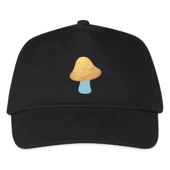Pilz Gold Wald Glück Symbol Glückspilz Natur Bio - Kinder Basecap - Schwarz - Vorne