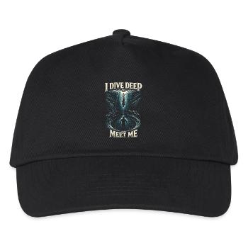 Apnoetauchen Freitauchen I Dive Deep To Meet Me - Kinder Basecap - Schwarz - Vorne