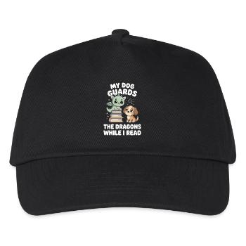 Lustig HundeFantasy Roman Märchen Leser Drachen - Kinder Basecap - Schwarz - Vorne