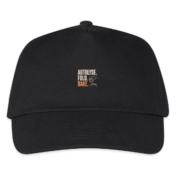 Autolyse Fold Bake Bread Art - Kids’ Baseball Cap - black - Front