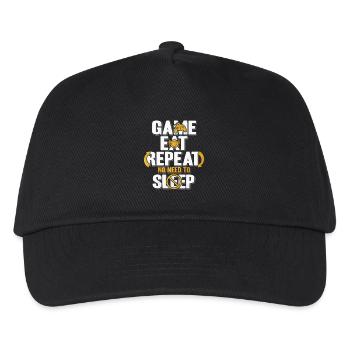 Game Eat Repeat – No Sleep Gamer - Kids’ Baseball Cap - black - Front