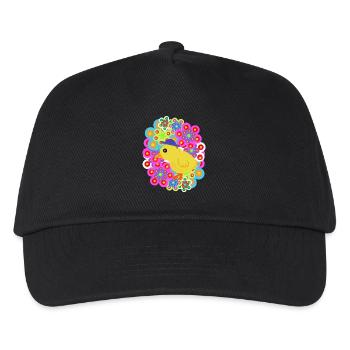 Frühling Retro Küken Huhn Kinder Ostern - Kinder Basecap - Schwarz - Vorne
