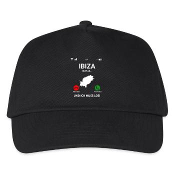 Ibiza Ruft An Urlaub Balearen Insel Idee - Kinder Basecap - Schwarz - Vorne