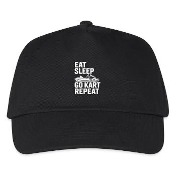 Eat Sleep Go Kart Repeat - Kids’ Baseball Cap - black - Front