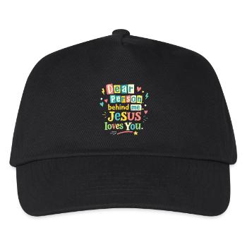 Jesus loves you positive message - Kids’ Baseball Cap - black - Front