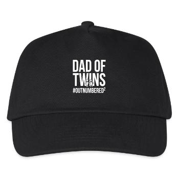 Dad of Twins Papa Zwillinge Outnumbered - Kinder Basecap - Schwarz - Vorne