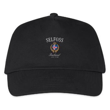 Selfoss Island Crest Crown – Travel Souvenir - Kids’ Baseball Cap - black - Front