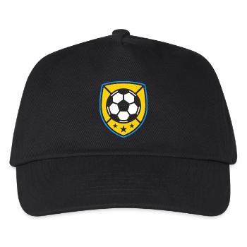 Yellow Crest Fußballball-Emblem - Kinder Basecap - Schwarz - Vorne
