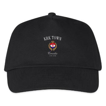 Krk Kroatien Wappen Krone – Reise Souvenir - Kinder Basecap - Schwarz - Vorne
