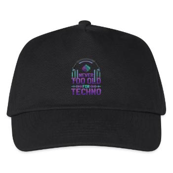Never Too Old Techno Music DJ - Kids’ Baseball Cap - black - Front
