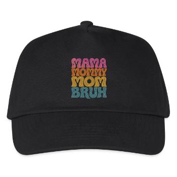Mama Mommy Mom Bruh Retro Design - Kinder Basecap - Schwarz - Vorne