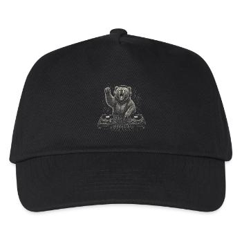 Wild Bear DJ Turntable Techno Music Gift - Kids’ Baseball Cap - black - Front