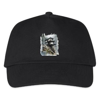 Une cabane de verre de la forêt sur la falaise - Casquette de baseball Enfant - noir - Devant
