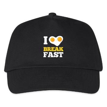 J’adore le petit-déjeuner au cœur d’œuf au plat - Casquette de baseball Enfant - noir - Devant