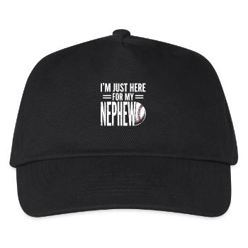 Ich bin nur wegen meines Neffen Baseball hier. - Kinder Basecap - Schwarz - Vorne