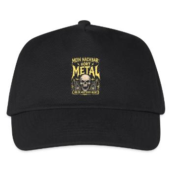 Mein Nachbar hört Metal Shirt Lustig - Kinder Basecap - Schwarz - Vorne