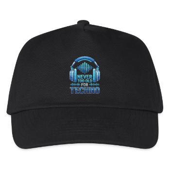 Never Too Old For Techno DJ Music - Kids’ Baseball Cap - black - Front