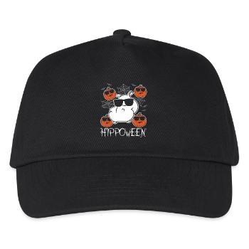 Safari Afrika serengeti wildlife halloween Nilpfer - Kinder Basecap - Schwarz - Vorne