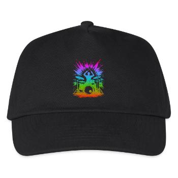 Rainbow Drum Splash - Kids’ Baseball Cap - black - Front
