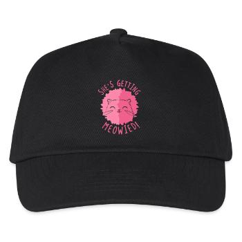 She's Getting Meowied Cat Bridal Pun - Kids’ Baseball Cap - black - Front